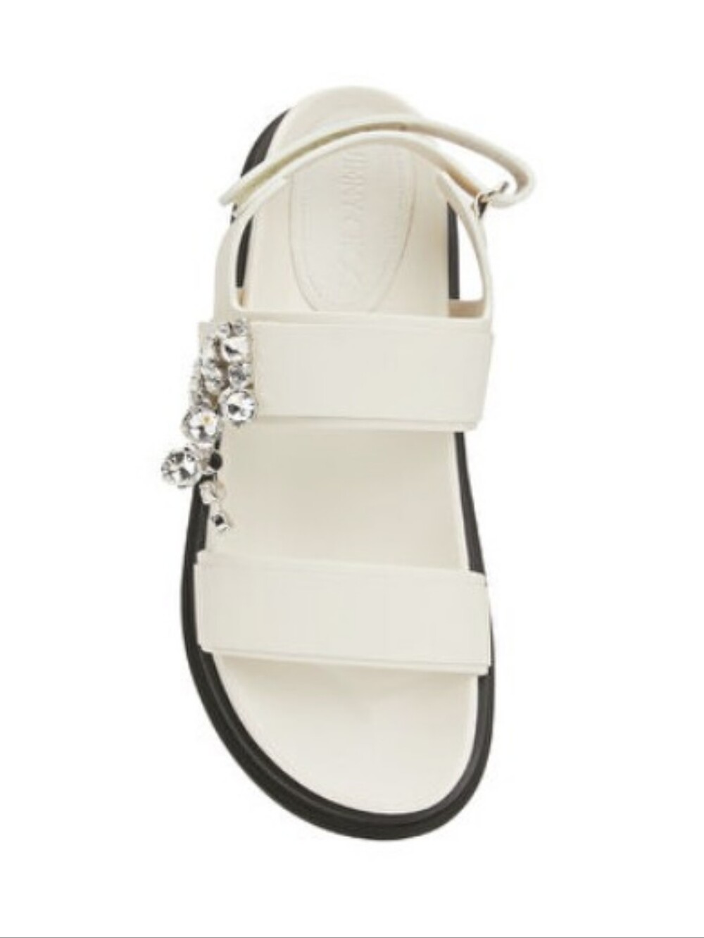 Jimmy Choo White Jeweled Double-Strap Sandals - Picture 8 of 8